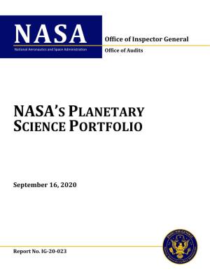 NASA's Planetary Science Portfolio (IG-20-023)