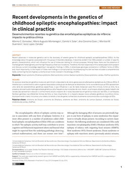 Recent Developments in the Genetics of Childhood Epileptic Encephalopathies: Impact in Clinical Practice