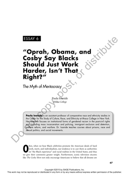Oprah, Obama, and Cosby Say Blacks Should Just Work Harder, Isn't That