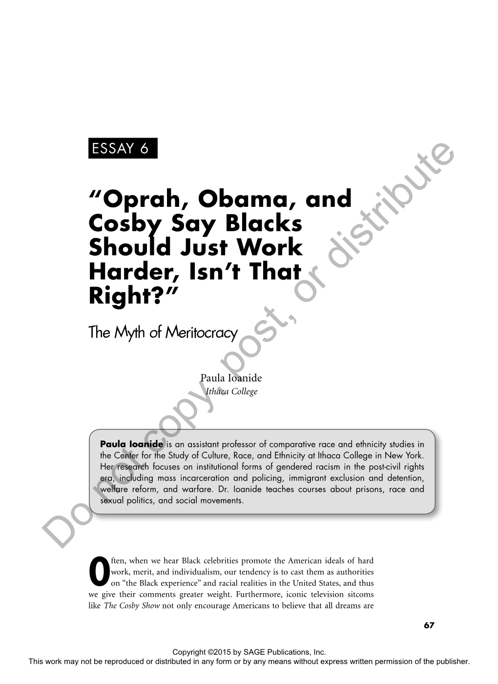 Oprah, Obama, and Cosby Say Blacks Should Just Work Harder, Isn't That