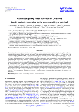 AGN Host Galaxy Mass Function in COSMOS Is AGN Feedback Responsible for the Mass-Quenching of Galaxies?