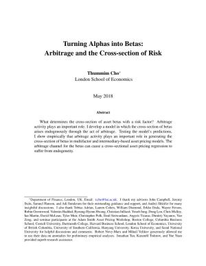 Turning Alphas Into Betas: Arbitrage and the Cross-Section of Risk