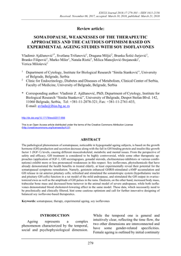 Somatopause, Weaknesses of the Therapeutic Approaches and the Cautious Optimism Based on Experimental Ageing Studies with Soy Isoflavones