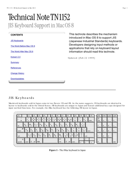 JIS Keyboards (Japanese Industrial Standards) Keyboards