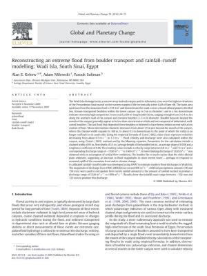 Reconstructing an Extreme Flood from Boulder Transport and Rainfall–Runoff