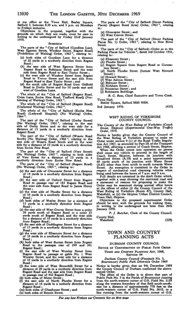 13030 the LONDON GAZETTE, 30Ra DECEMBER 1969 TOWN AND