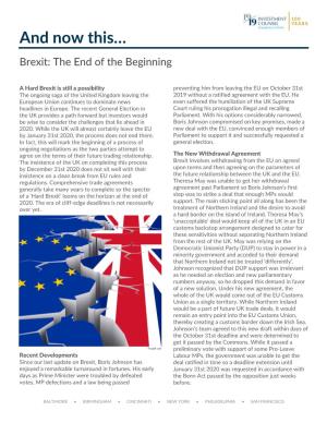 Brexit: the End of the Beginning
