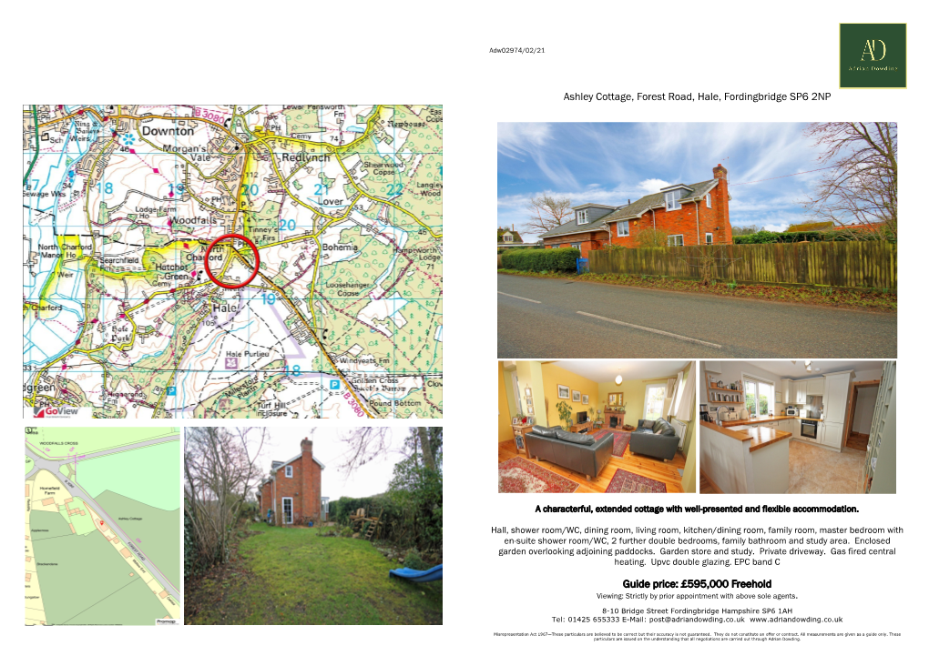 Ashley Cottage, Forest Road, Hale, Fordingbridge SP6 2NP Guide Price