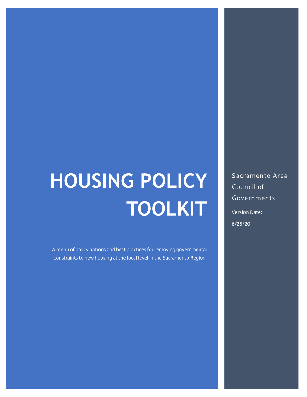 Housing Policy Toolkit 1