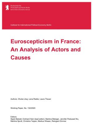 Euroscepticism in France: an Analysis of Actors and Causes