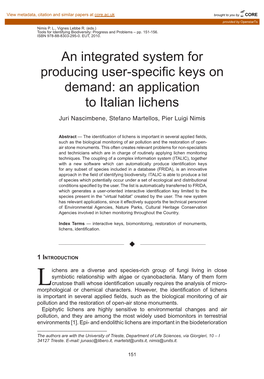 An Application to Italian Lichens