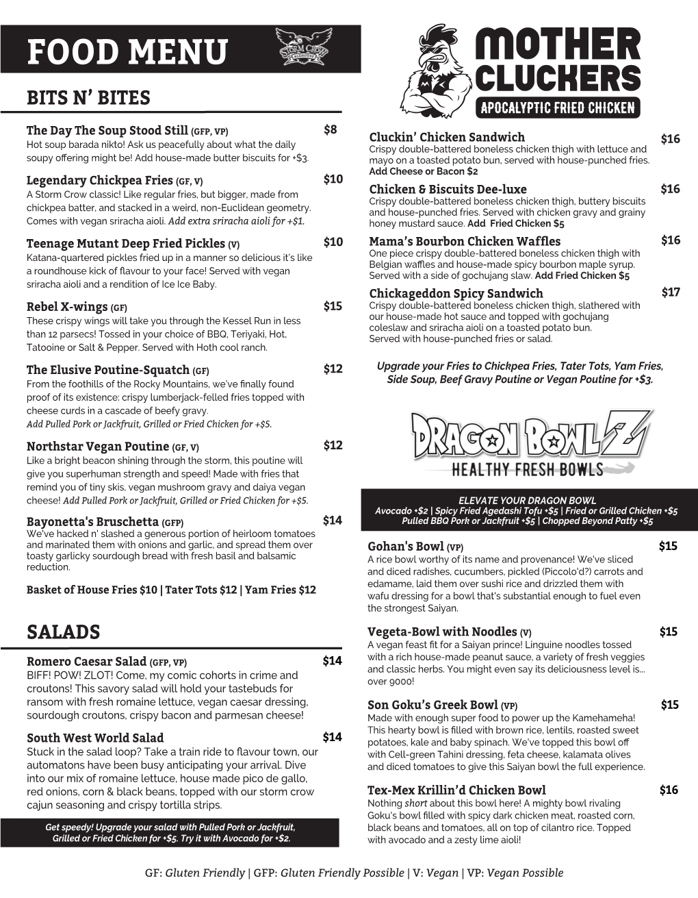 Alehouse Food Menu Nov 4