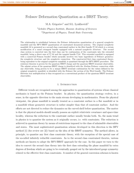Fedosov Deformation Quantization As a BRST Theory