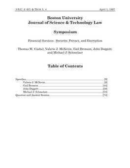 Boston University Journal of Science & Technology Law Symposium