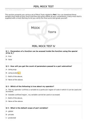 Perl Mock Test
