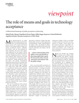 The Role of Means and Goals in Technology Acceptance