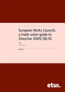 European Works Councils: a Trade Union Guide to Directive 2009/38/EC — Séverine Picard