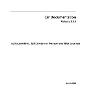 Err Documentation Release 9.9.9