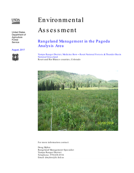 Environmental Assessment Rangeland Management Plan for the Pagoda Analysis Area