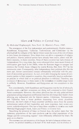 Islam and Politics in Central Asia by Mehrdad Haghayeghi