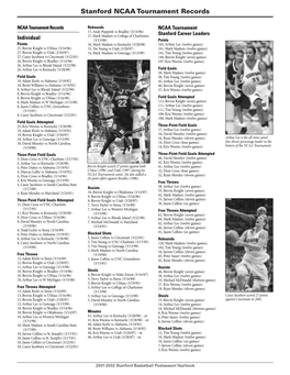Stanford NCAA Tournament Records