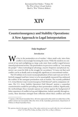 Counterinsurgency and Stability Operations: a New Approach to Legal Interpretation