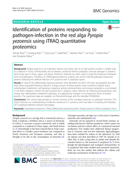 Identification of Proteins Responding to Pathogen-Infection in the Red Alga