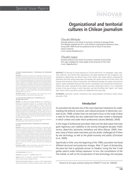 Organizational and Territorial Cultures in Chilean Journalism