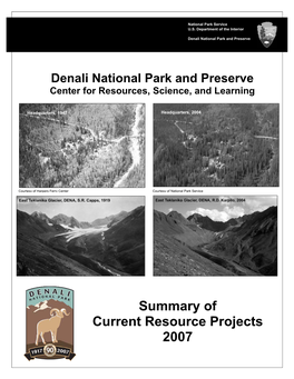Summary of Current Resource Projects 2007