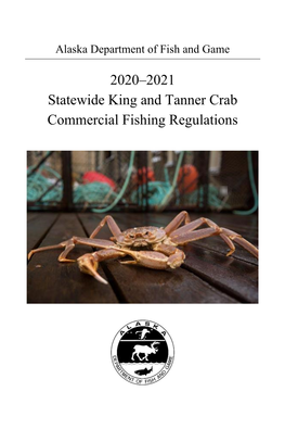 2020–2021 Statewide King and Tanner Crab Commercial Fishing Regulations