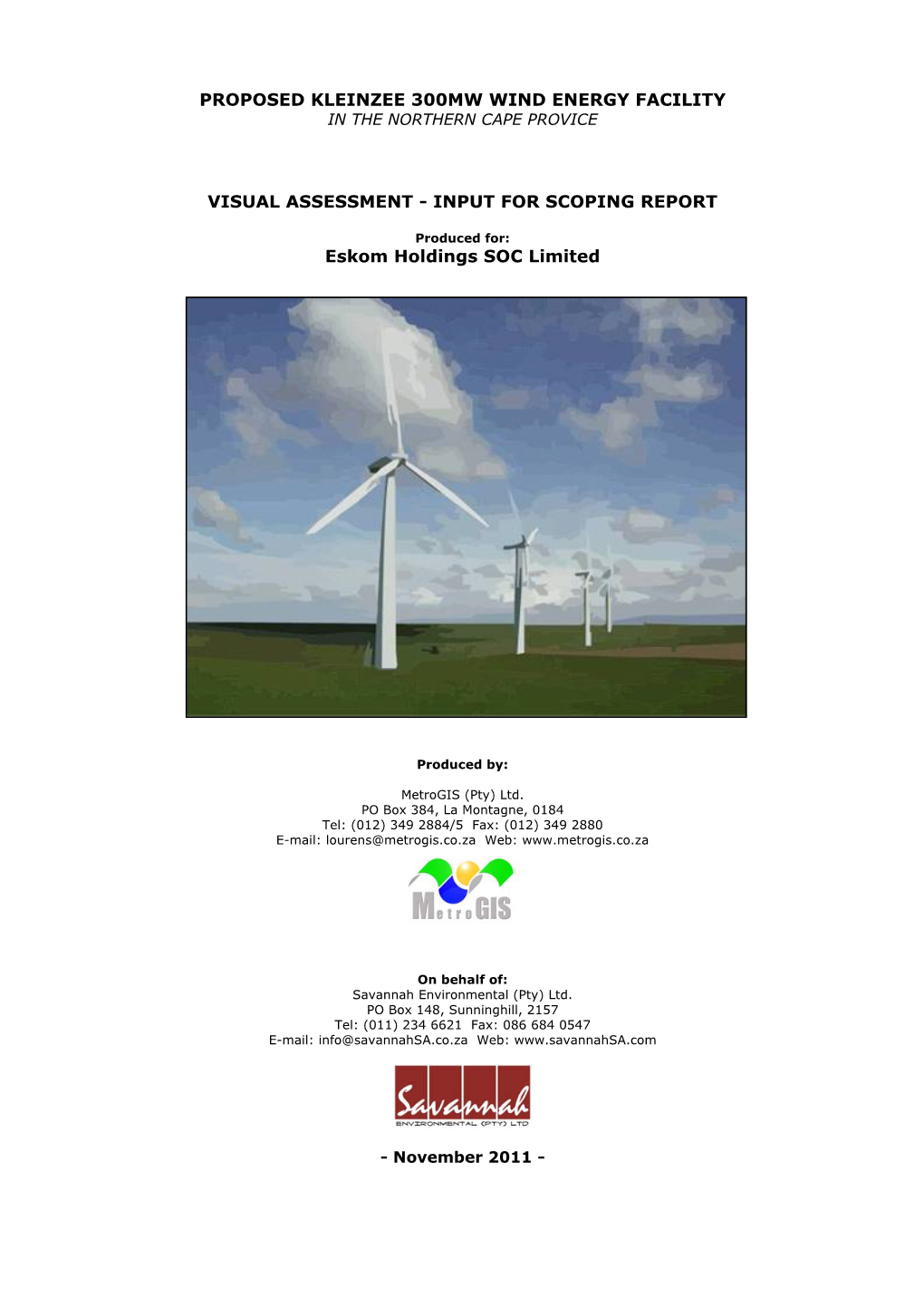 Proposed Kleinzee 300Mw Wind Energy Facility Visual