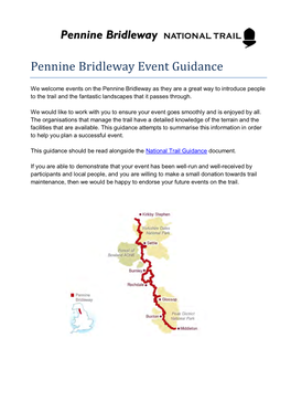 Pennine Bridleway Event Guidance