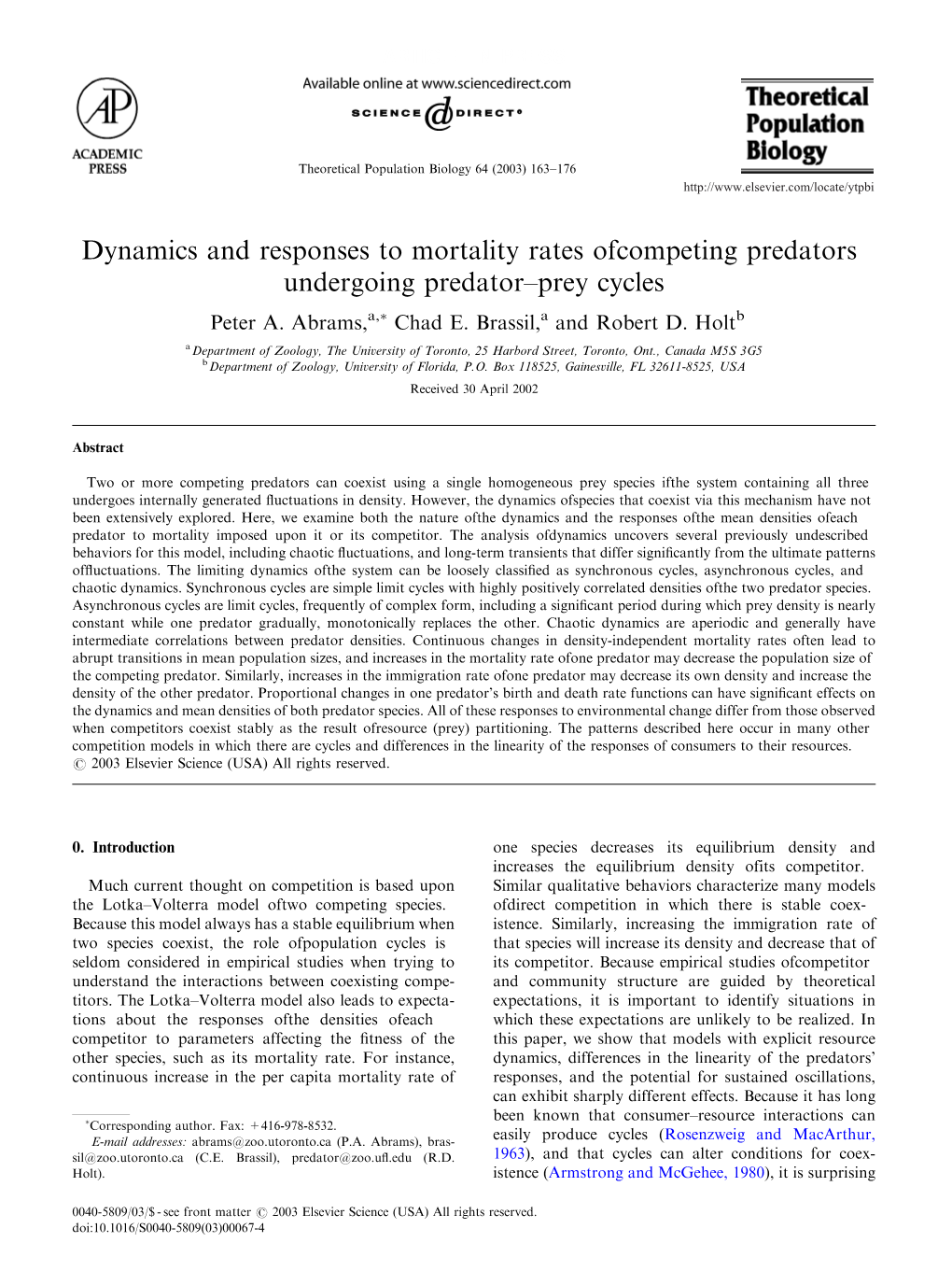 Dynamics and Responses to Mortality Rates of Competing Predators Undergoing Predator–Prey Cycles