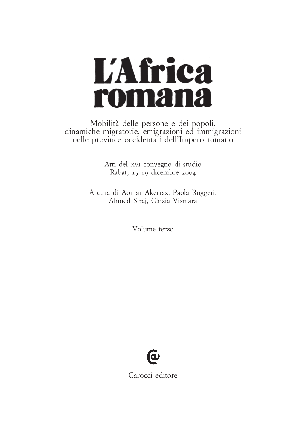 L'africa Romana16 Vol.3-El-Harrif