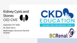 Kidney Cysts and Stones CKD CME