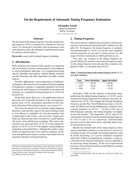 On the Requirement of Automatic Tuning Frequency Estimation