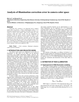 Analysis of Illumination Correction Error in Camera Color Space