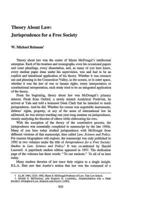 Theory About Law: Jurisprudence for a Free Society