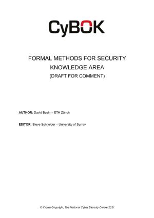 Formal Methods for Security Knowledge Area (Draft for Comment)