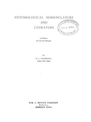 Entomological Nomenclature Literature