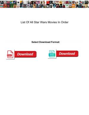 List of All Star Wars Movies in Order