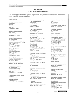 Section 8.0 Distribution List