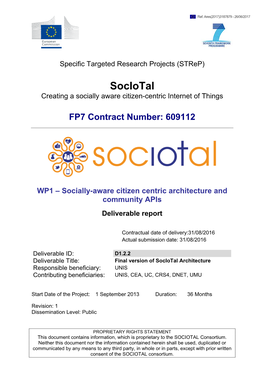 Sociotal Creating a Socially Aware Citizen-Centric Internet of Things