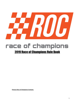 2019 Race of Champions General Rules