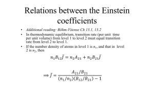 Relations Between the Einstein Coefficients