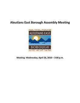 April 28Th, 2010 Assembly Meeting Packet