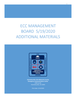 Ecc Management Board 5/19/2020 Additional Materials