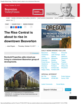 Pamplin Media Group - the Rise Central Is About to Rise in Downtown Beaverton