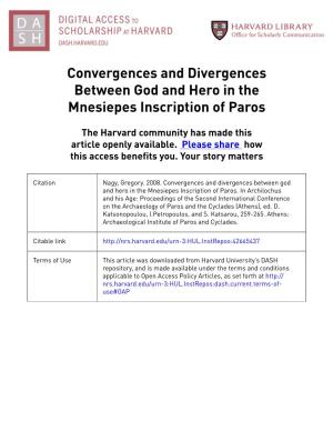 Convergences and Divergences Between God and Hero in the Mnesiepes Inscription of Paros