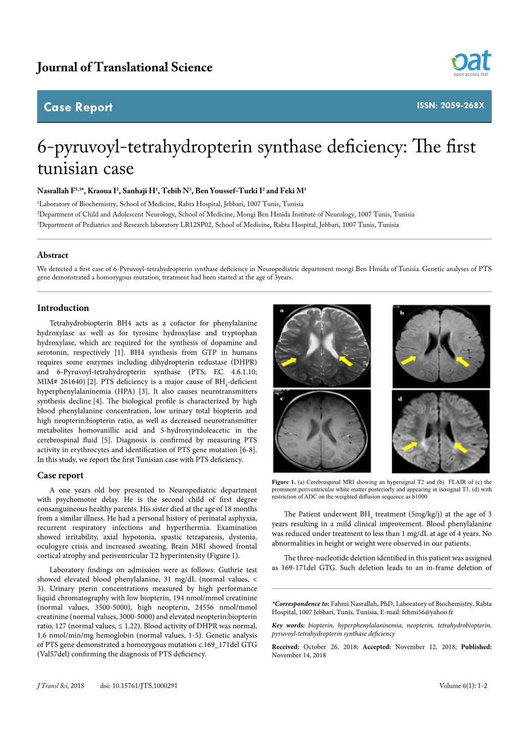 6-Pyruvoyl-Tetrahydropterin Synthase Deficiency